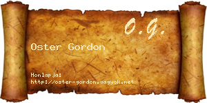 Oster Gordon névjegykártya